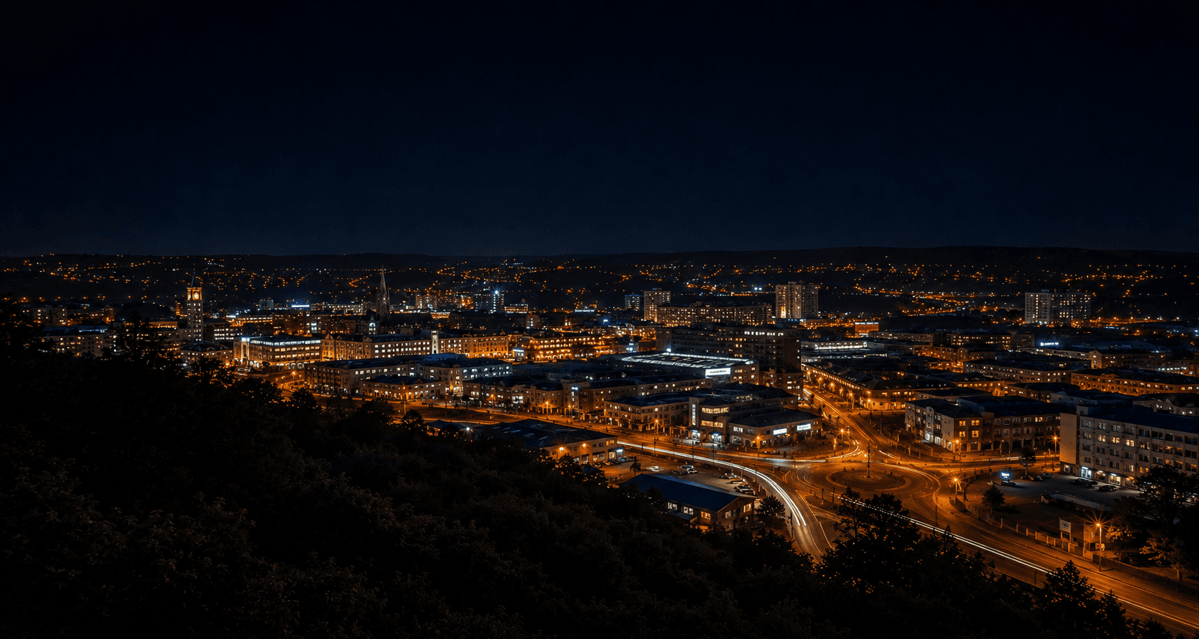 Barnsley at night