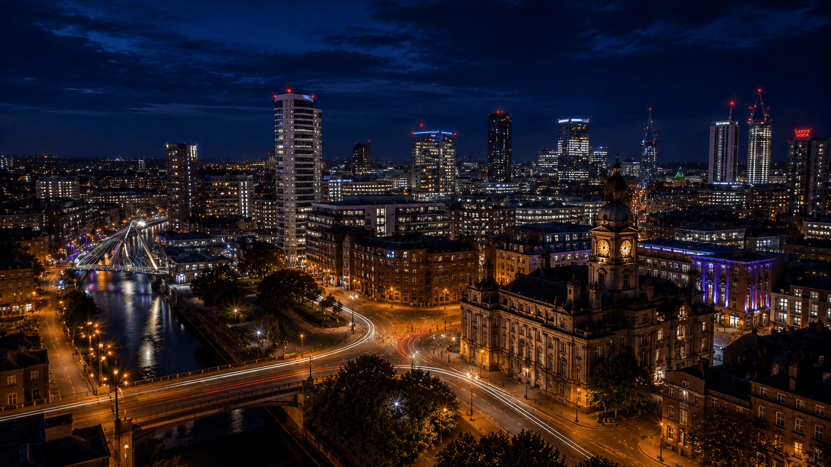 Leeds at night